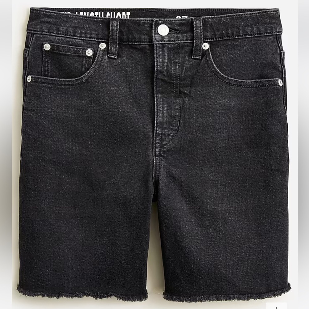 J. Crew Midlength Denim Short in Washed Black NWT